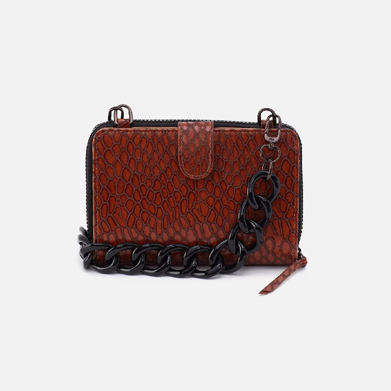 Dixon Zip Shoulder Bag In High Gloss Leather - Tortoise