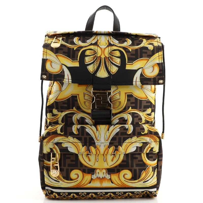 x Versace Fendace Fendiness Backpack Printed Zucca Nylon Medium