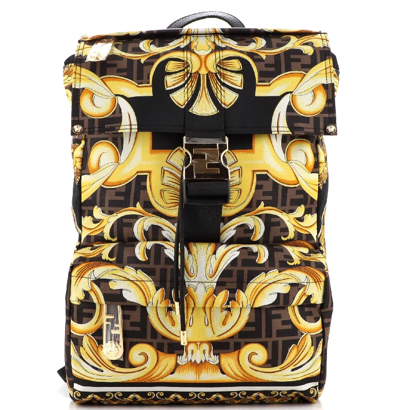 x Versace Fendace Fendiness Backpack Printed Zucca Nylon Medium