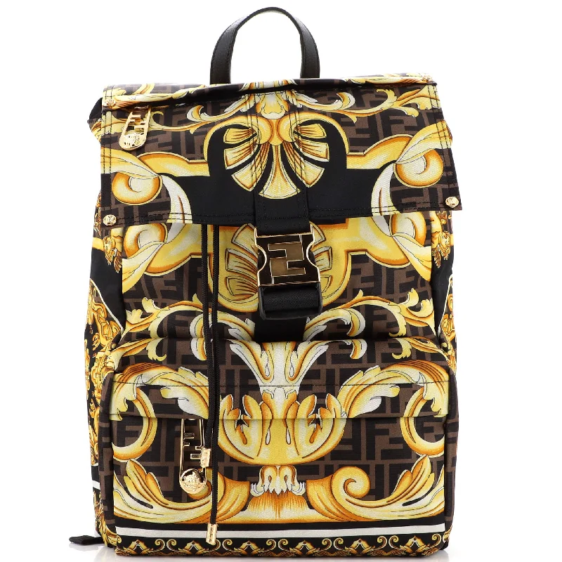 x Versace Fendace Fendiness Backpack Printed Zucca Nylon Medium