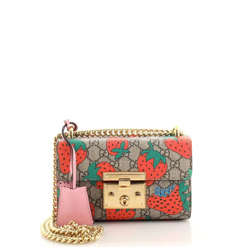 Padlock Shoulder Bag Printed GG Coated Canvas Small