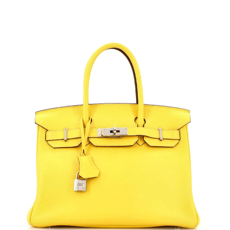 Birkin Handbag Jaune De Naples Novillo with Palladium Hardware 30