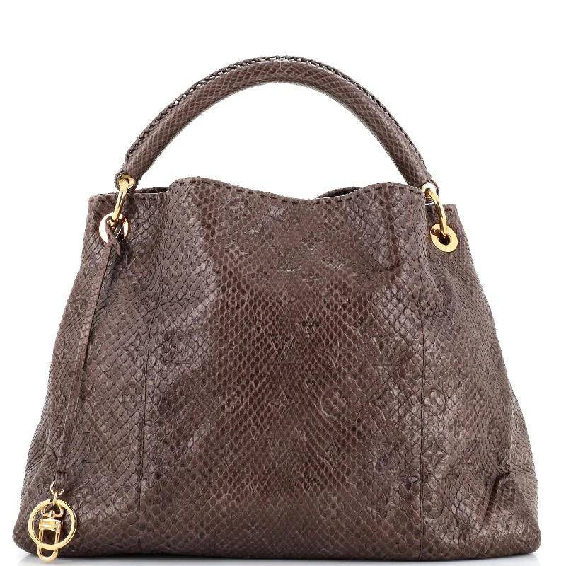 Artsy Handbag Monogram Embossed Python MM