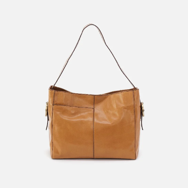 Render Shoulder Bag In Polished Leather - Natural