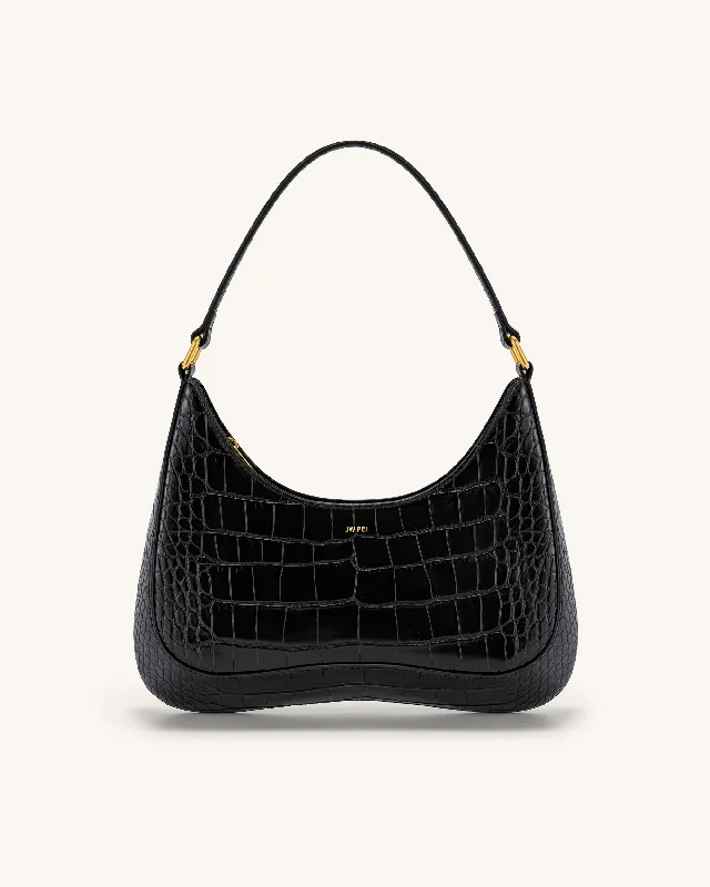 Ruby Shoulder Bag - Black Croc