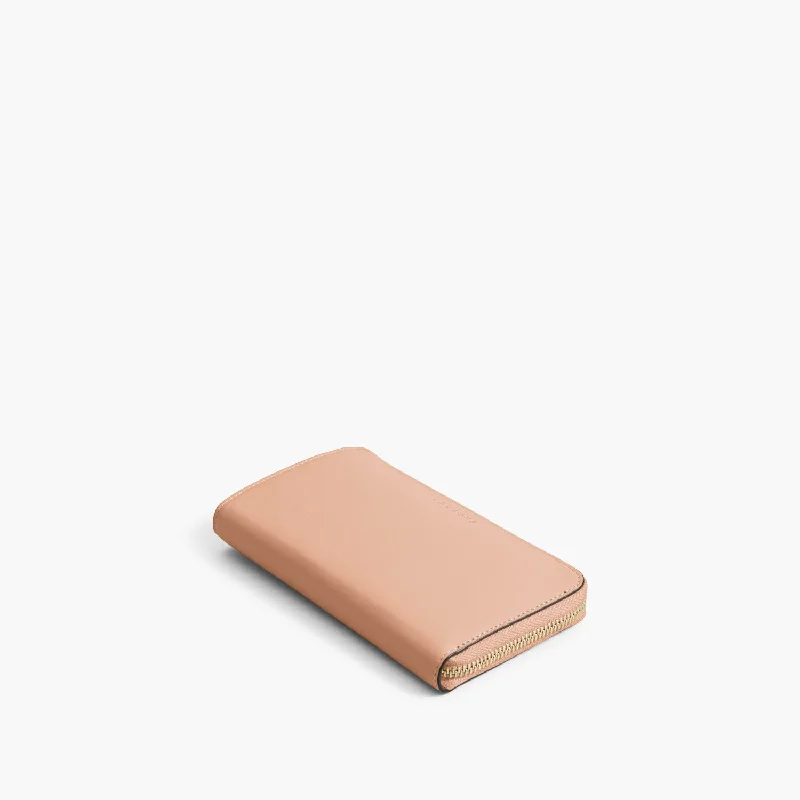 Magnolia Leather Wallet - Nappa Leather - Rose Quartz / Gold / Camel