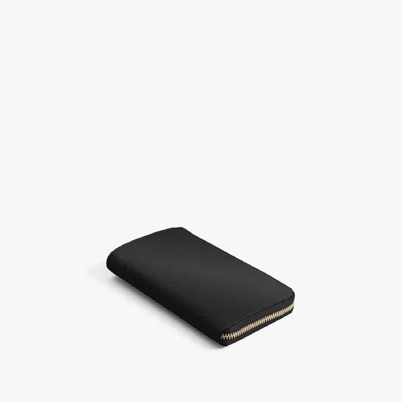 Magnolia Leather Wallet - Saffiano Leather - Black / Gold / Grey