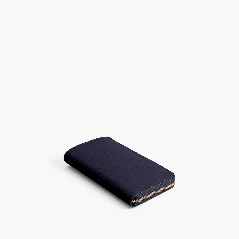 Magnolia Leather Wallet - Saffiano Leather - Deep Navy / Gold / Camel