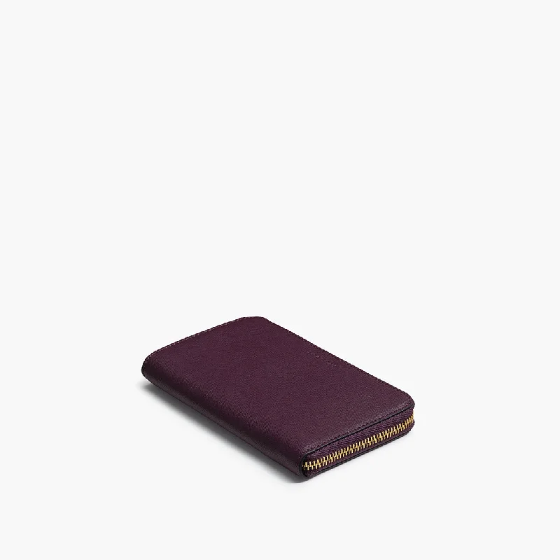 Magnolia Leather Wallet - Saffiano Leather - Plum / Gold / Grey