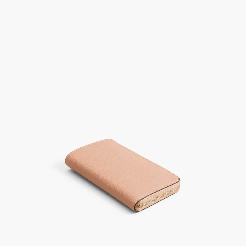 Magnolia Leather Wallet - Saffiano Leather - Rose Quartz / Gold / Camel