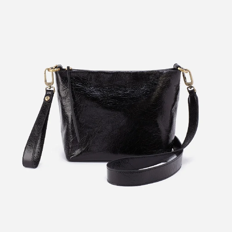 Ashe Crossbody In Polished Leather - Black