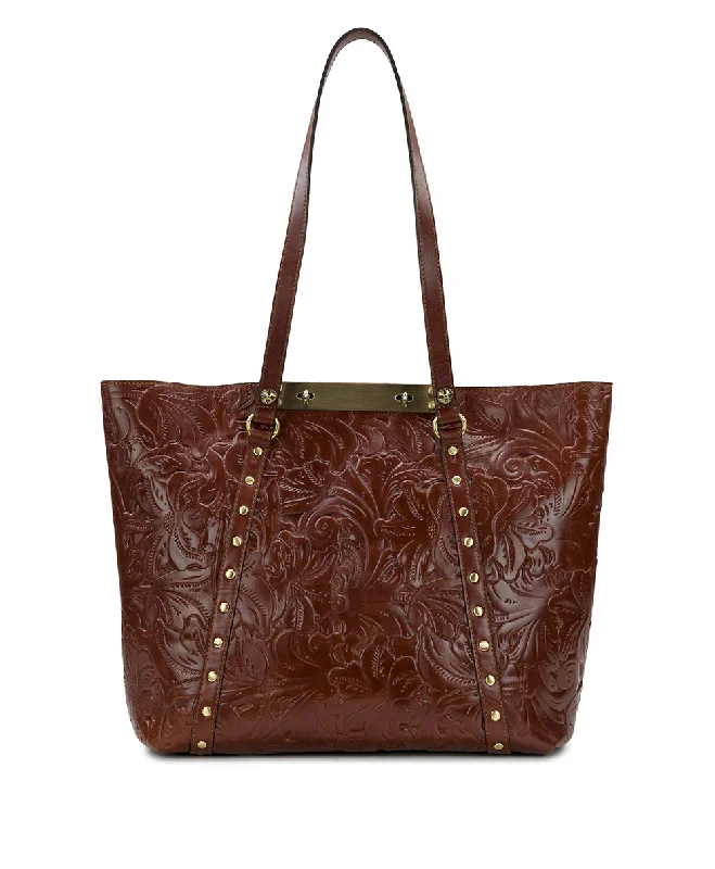 Benvenuto Tote - Vintage Vegetable Tanned Tooled