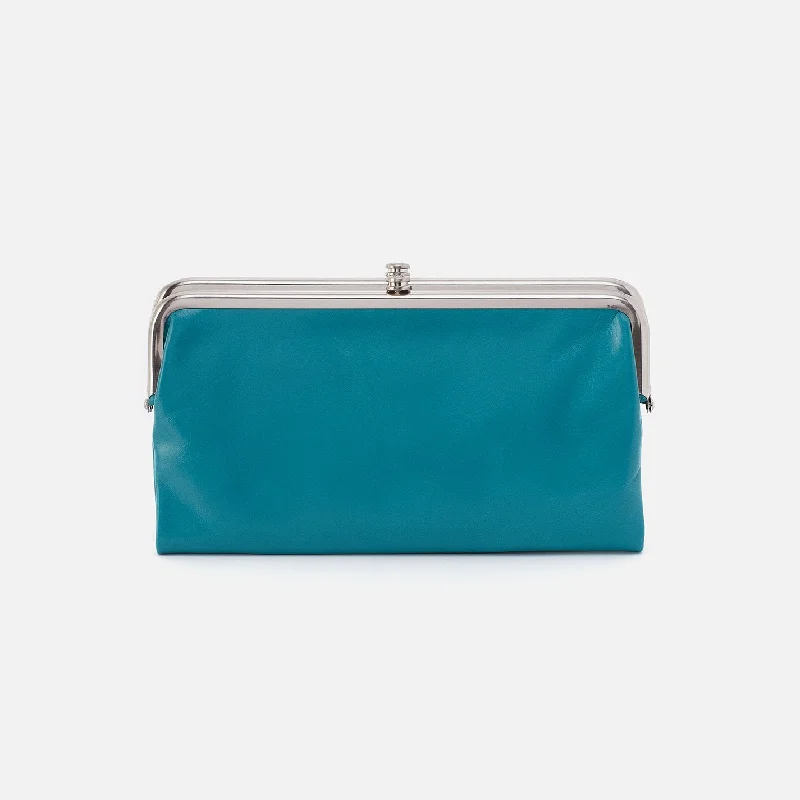 Lauren Clutch-Wallet In Polished Leather - Biscayne Blue