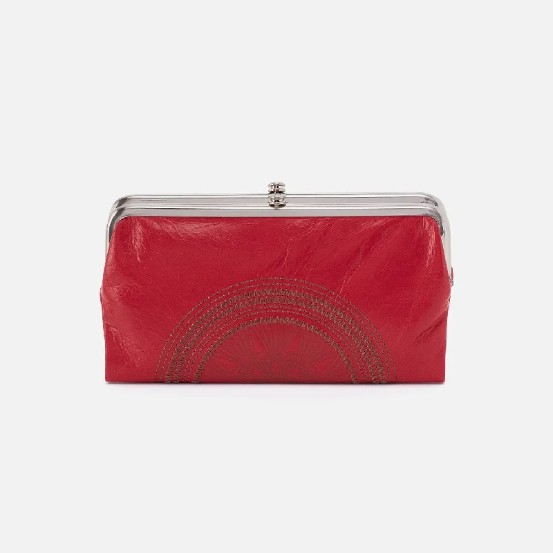 Lauren Clutch-Wallet In Polished Leather - Hibiscus