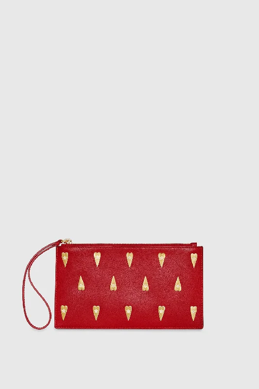 Medium Heart Studded Pouch