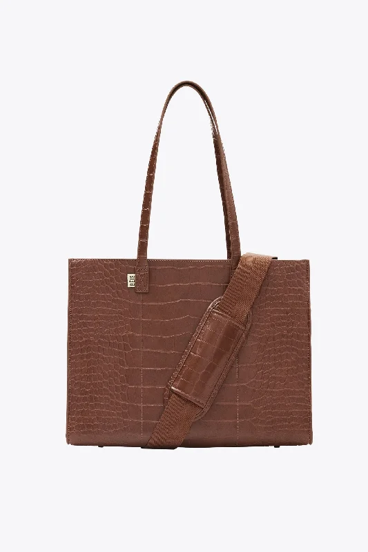 The Work Tote in Maple Croc